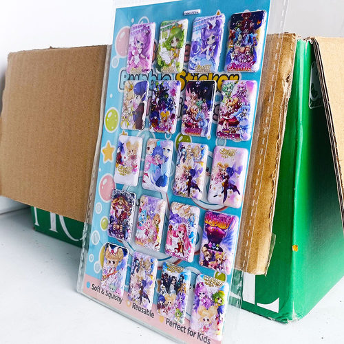 小花仙3D加厚立体泡泡贴纸PVC人造皮革泡棉贴防水手帐本定制