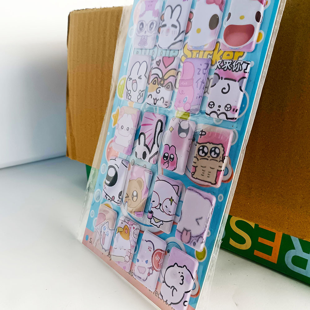 表情包3D加厚立体泡泡贴纸PVC人造皮革泡棉贴防水手帐本定制