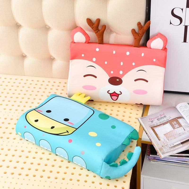 水晶绒儿童乳胶枕套男孩女孩冬季小宝宝橡胶枕头套卡通记忆枕芯套