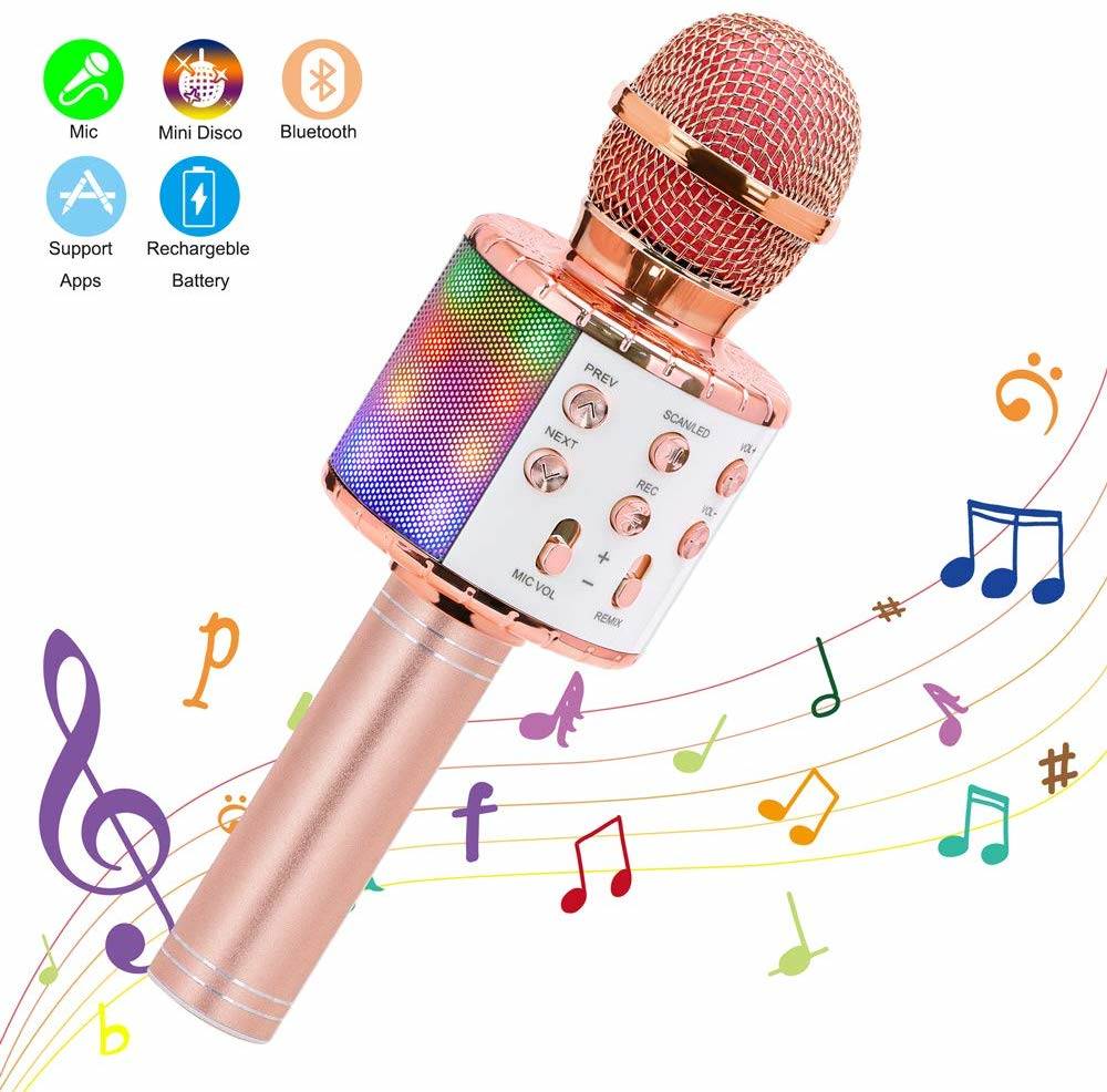 Kids Wireless Karaoke Microphone Bluetooth Handheld Portable