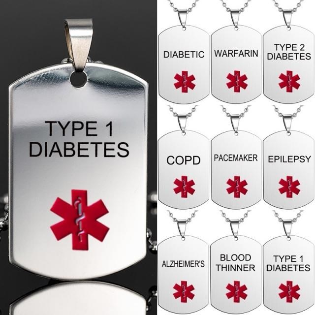 Stainless Steel Medical Diabetic Type 1 Type 2 Diabetes Epil