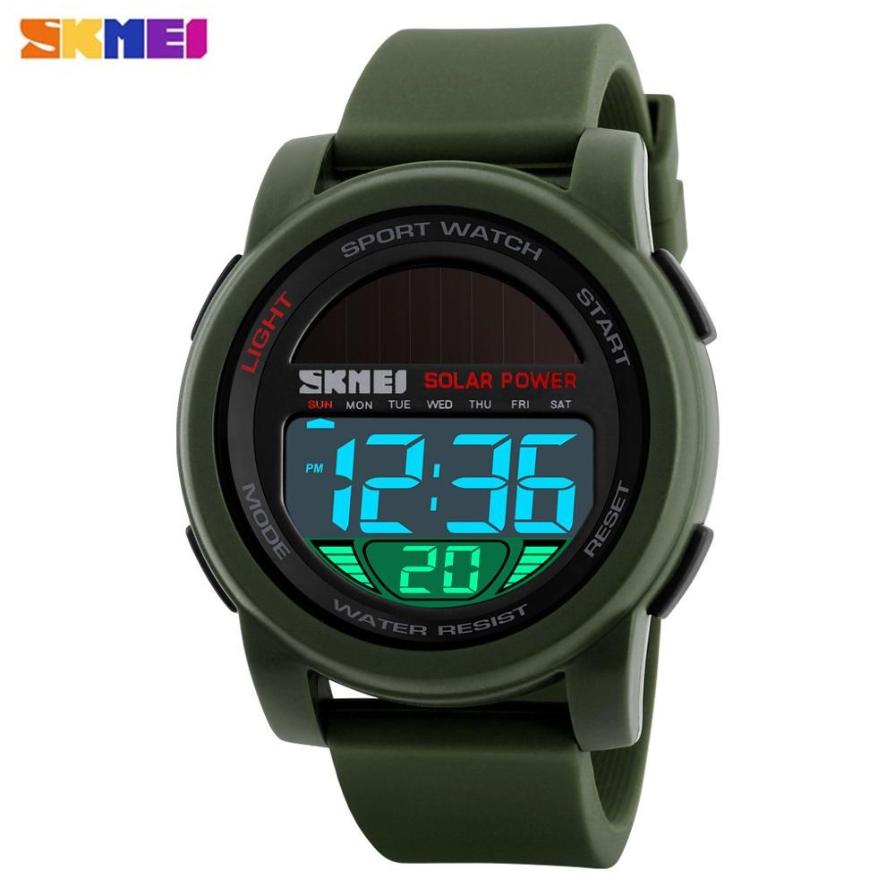 SKMEI Solar Power Back Light Men Digital Sports Wa