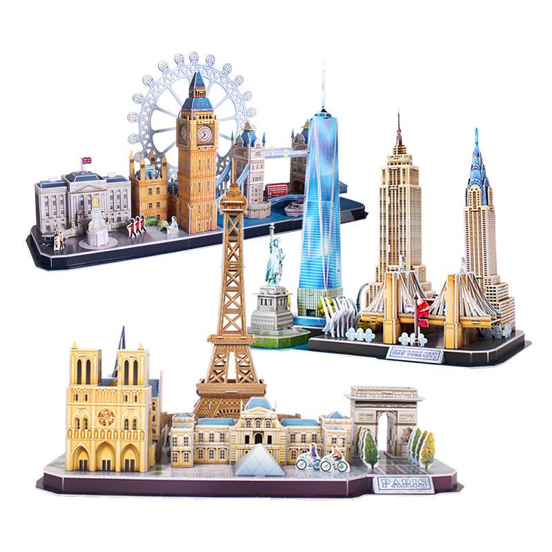 3D Puzzle Game DIY Toy Paper Miniature Model City London Pa