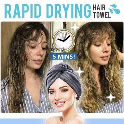 Microfiber Hair Fast Drying Dryer Towel Bath Wrap Hat swimmi