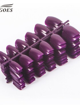 600pcs/pack French Nail Tips Full Cover Purple Acrylic Nail