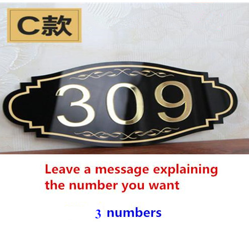 Modern House Numbers Acrylic Home Hotel Room Apartt Door Num