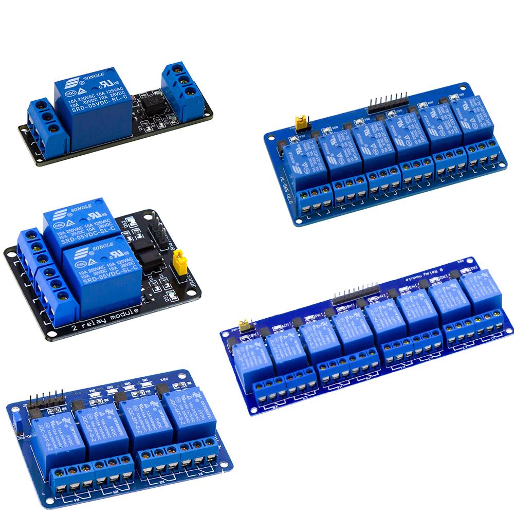 1 / 2 / 4 /6 / 8 Channel Relay Module with light coupling 5V
