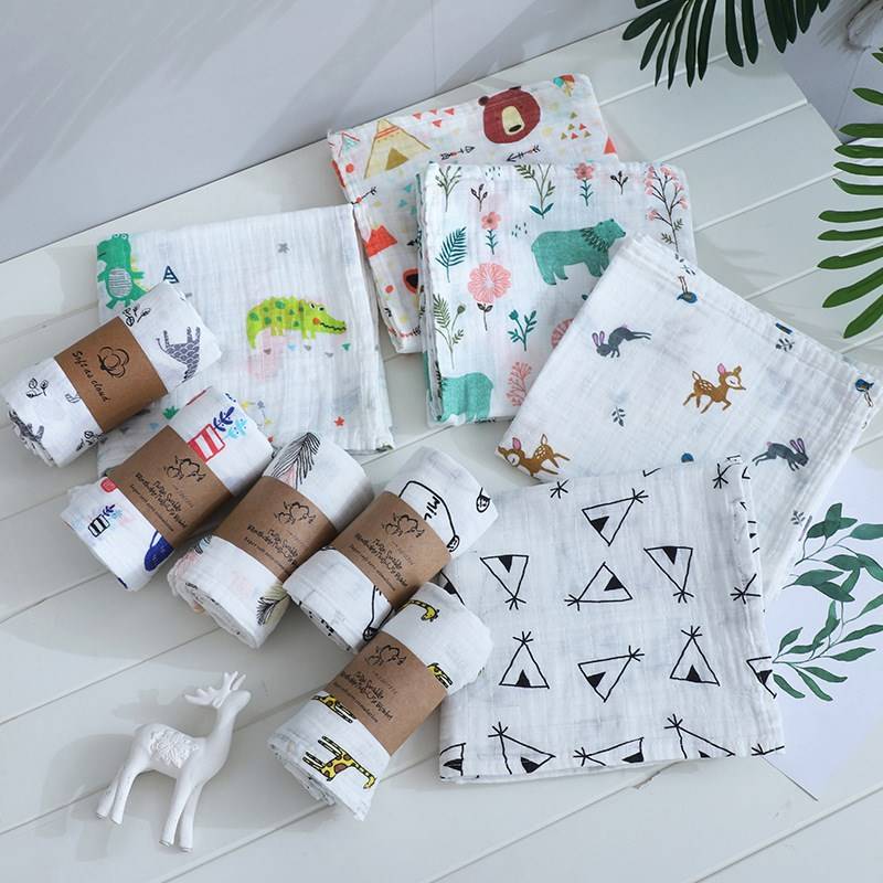 1pc Muslin 100% Cotton Newborn Swaddles Soft Baby Boy Girls