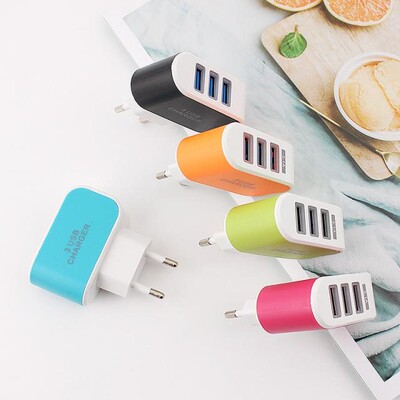 EU Plug 5V 2A 3 USB Adapter Universal Mobile Phone Chargers