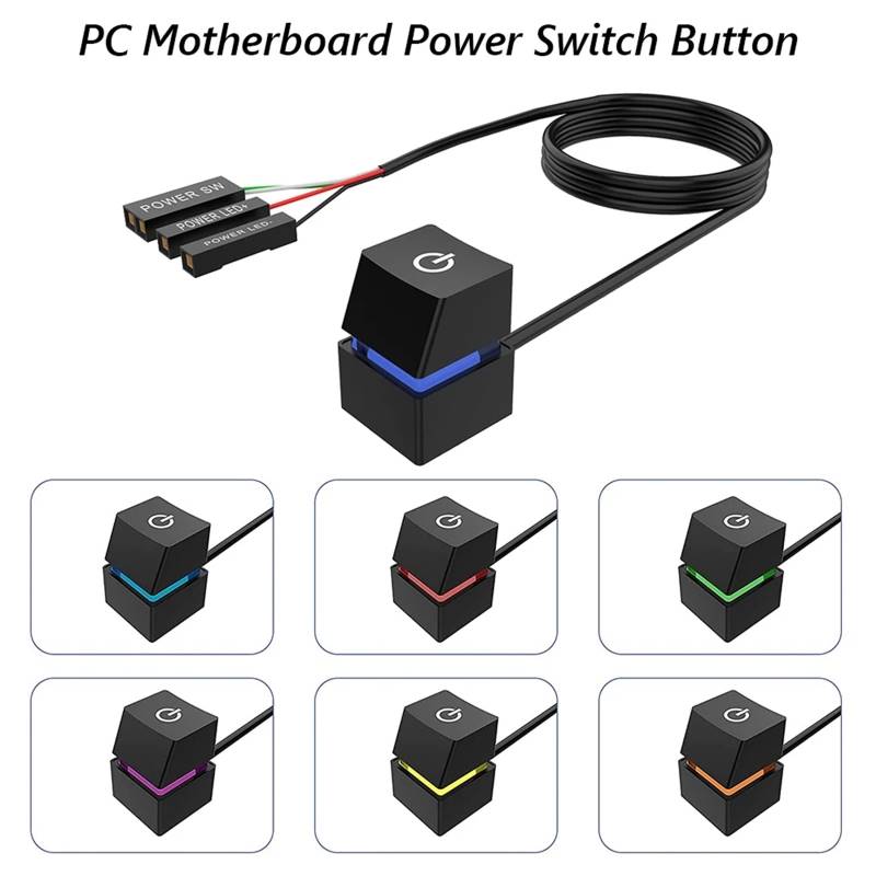 On/Off PC Power Button Switch Cable Portable Desktop Compute