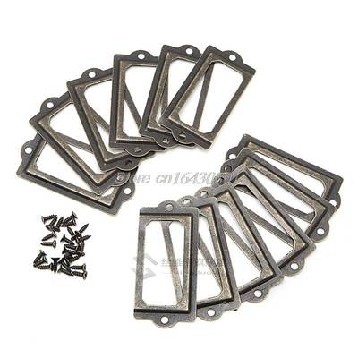 12X Metal Label Pull Frame Handle Name Card File Holder Cabi