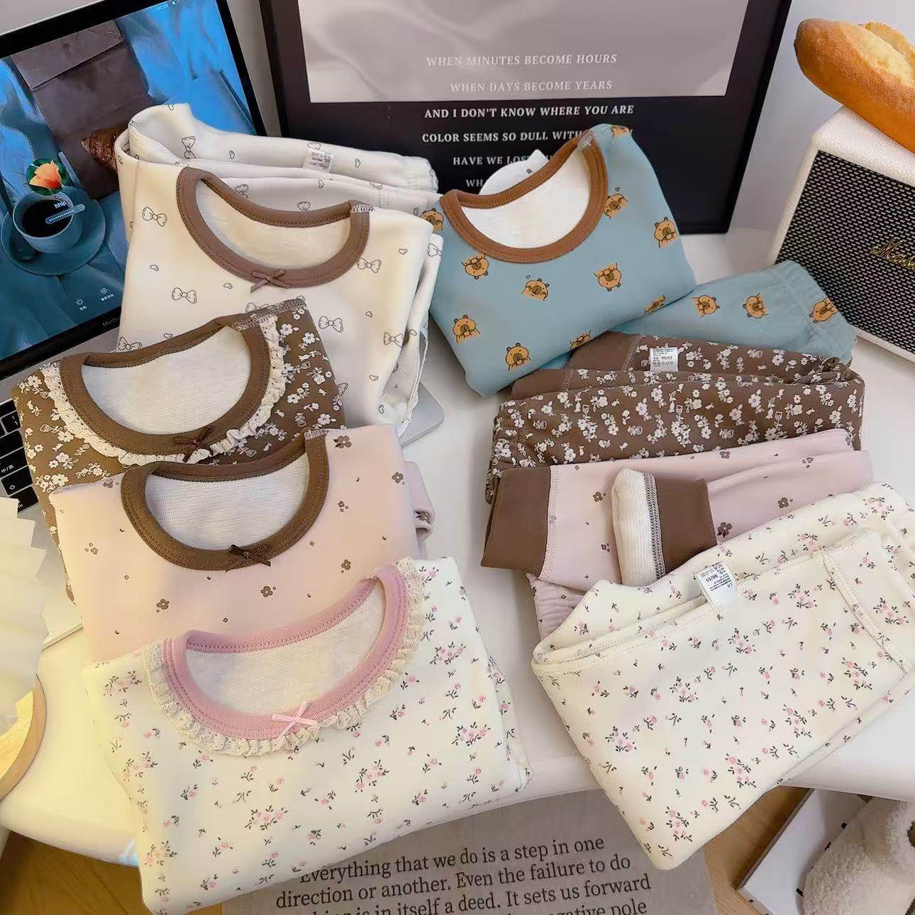 【580G加绒加厚】羊毛蚕丝考拉绒保暖套装无骨套装秋冬新款,童装/婴儿装/亲子装,家居服套装,淘宝优惠券,粉丝福利购,淘宝优惠卷