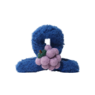 新款创意毛毡水果毛绒抓夹女个性简约后脑勺鲨鱼夹盘发发夹发饰品