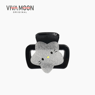 春夏可爱五角星中号抓夹女半扎发抓丸子头抓简约少女鲨鱼夹发夹