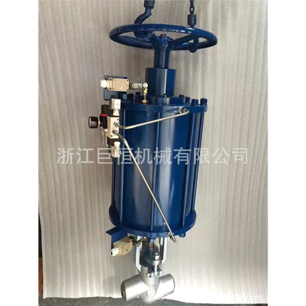 J661Y不锈钢气动带手动电站高压截止阀 气动焊接Y型截止阀