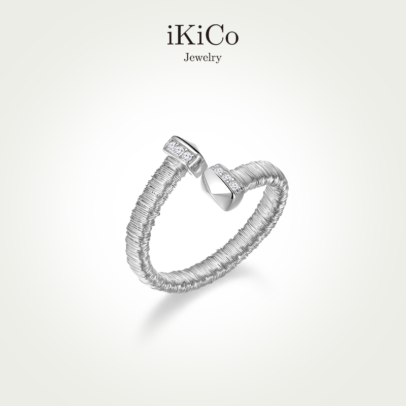 iKiCo光影缠绕戒指叠戴开口新款