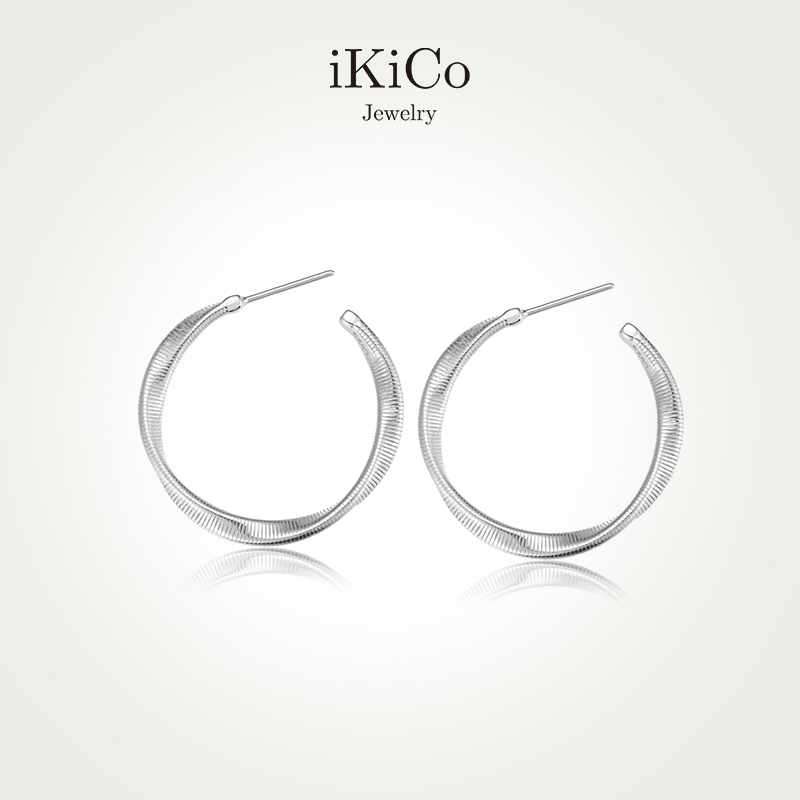 iKiCo新品波浪C型耳环高级小众女