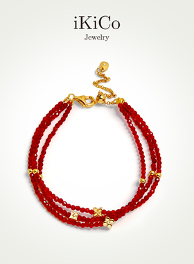 【新年礼物】iKiCoJewelry红运系列小米花多层琉璃手链S925银高级