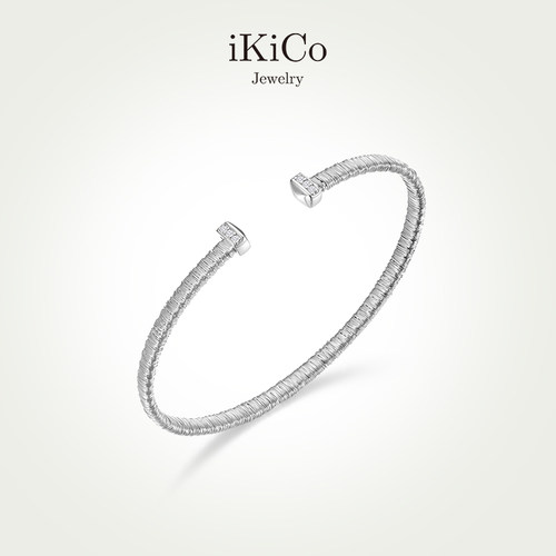 iKiCo光影手镯开口叠戴小众纯银
