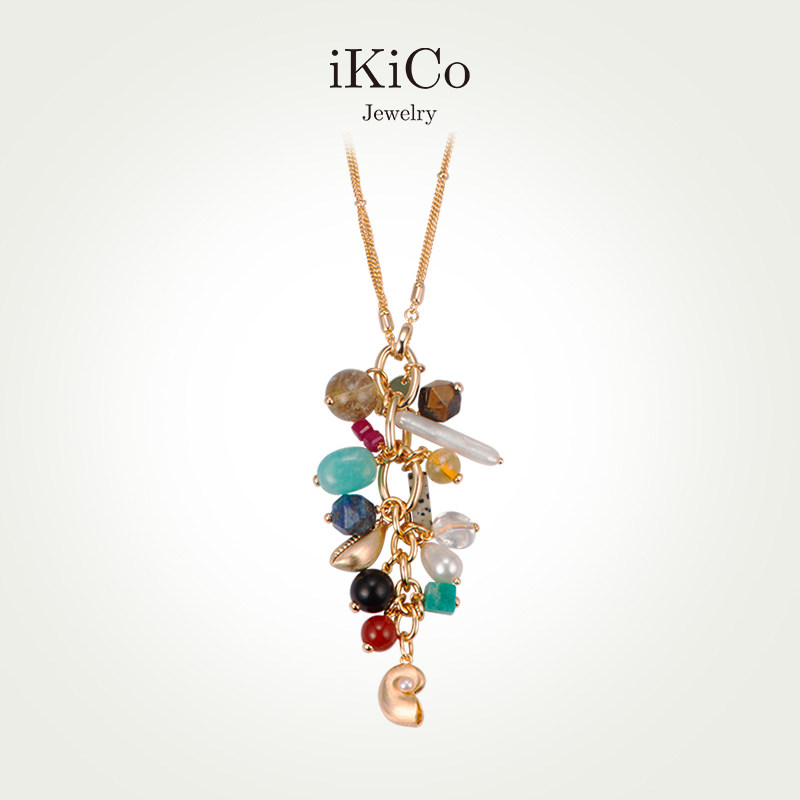 【出游穿搭】iKiCo万花筒多宝长项链小众设计毛衣链彩色宝石度假