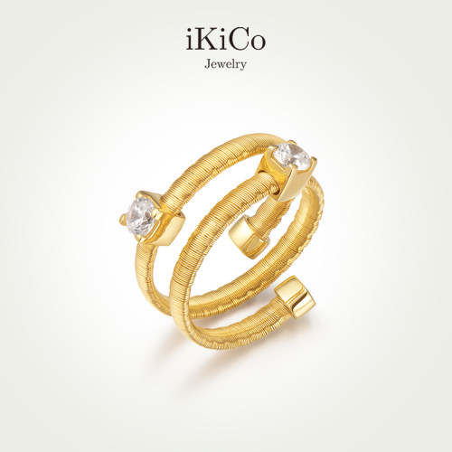 【春上新】iKiCo光影双层闪钻戒指时尚原创小众高级