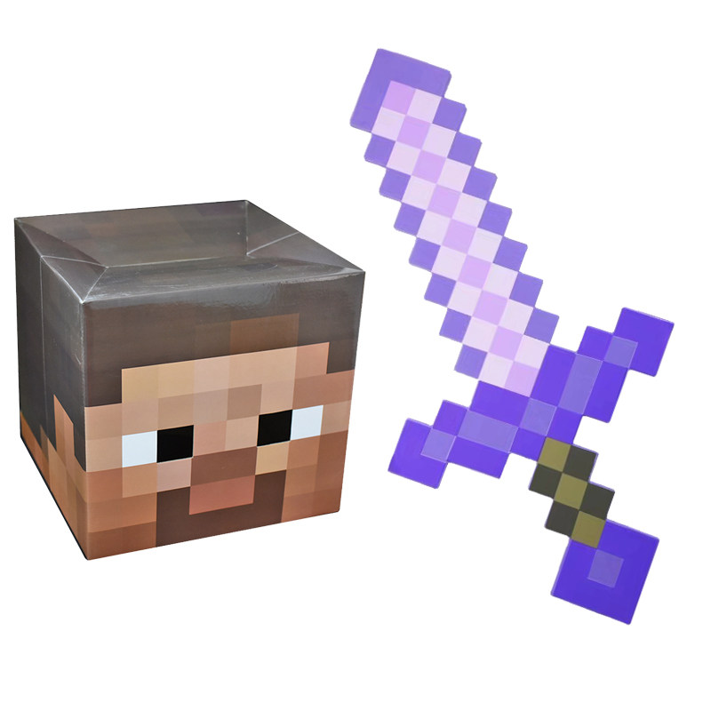 Minecraft我的世界游戏周边玩具钻石剑镐斧头模型泡沫剑武器道具