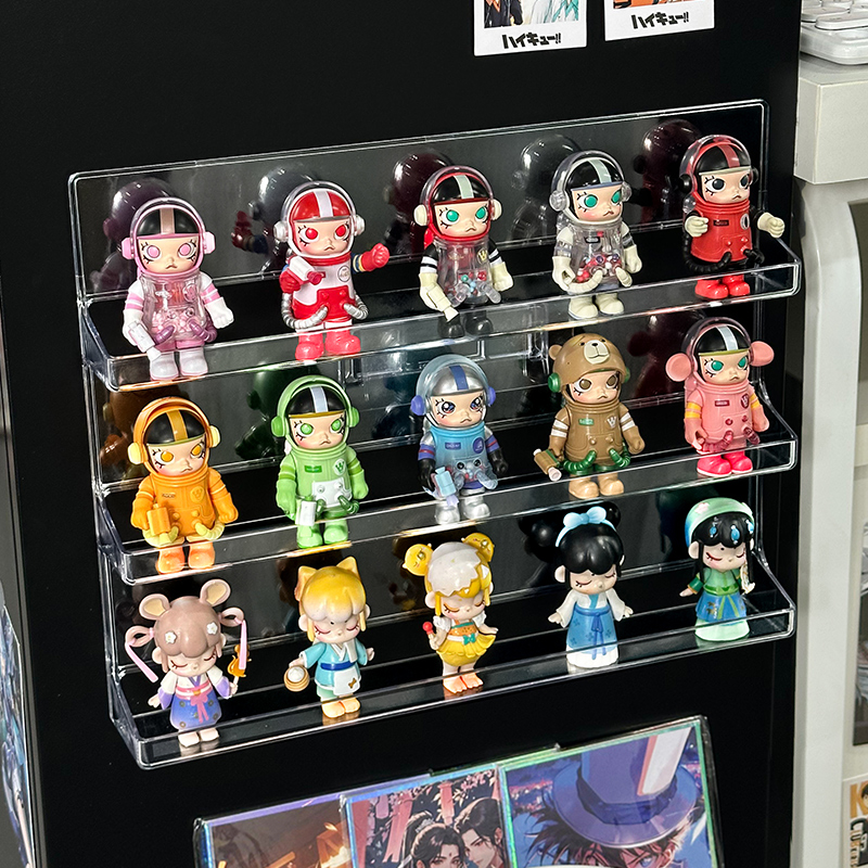盲盒手办收纳盒上墙多层展示柜
