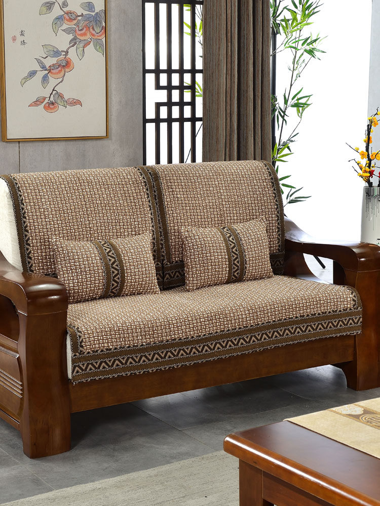 高档棉麻四季中式沙发靠垫实木123组合新中国风红木坐垫加厚套布,居家布艺,沙发垫,淘宝优惠券,粉丝福利购,淘宝优惠卷