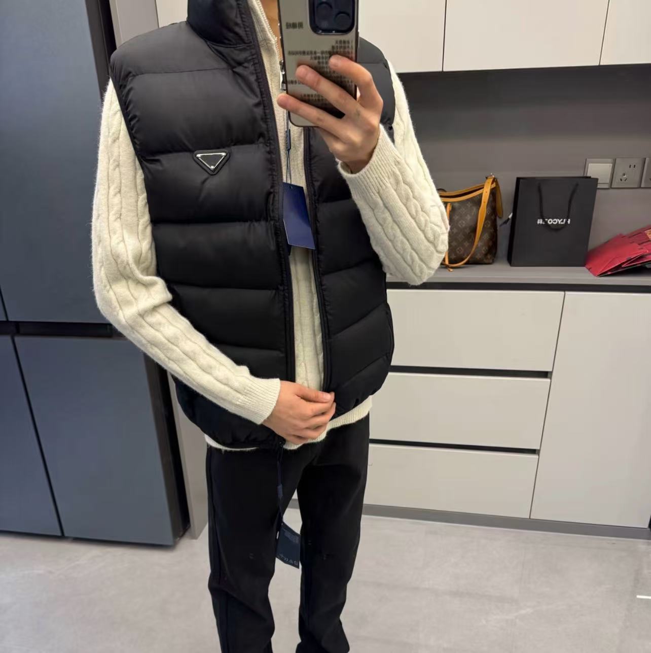 男士立领拉链防水保暖棉服马甲