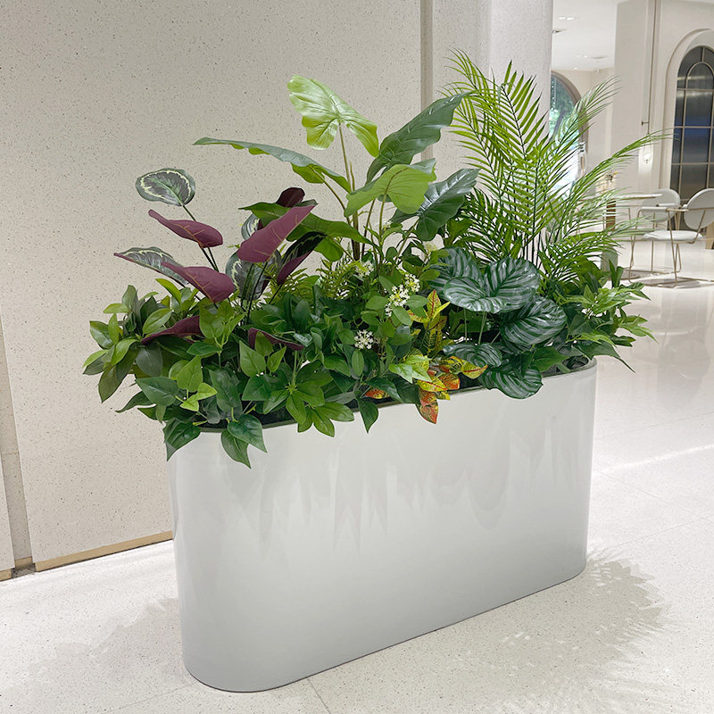 喜语仿真散尾葵龟背叶花艺售楼部户外花箱绿植餐厅咖啡店绿植隔断