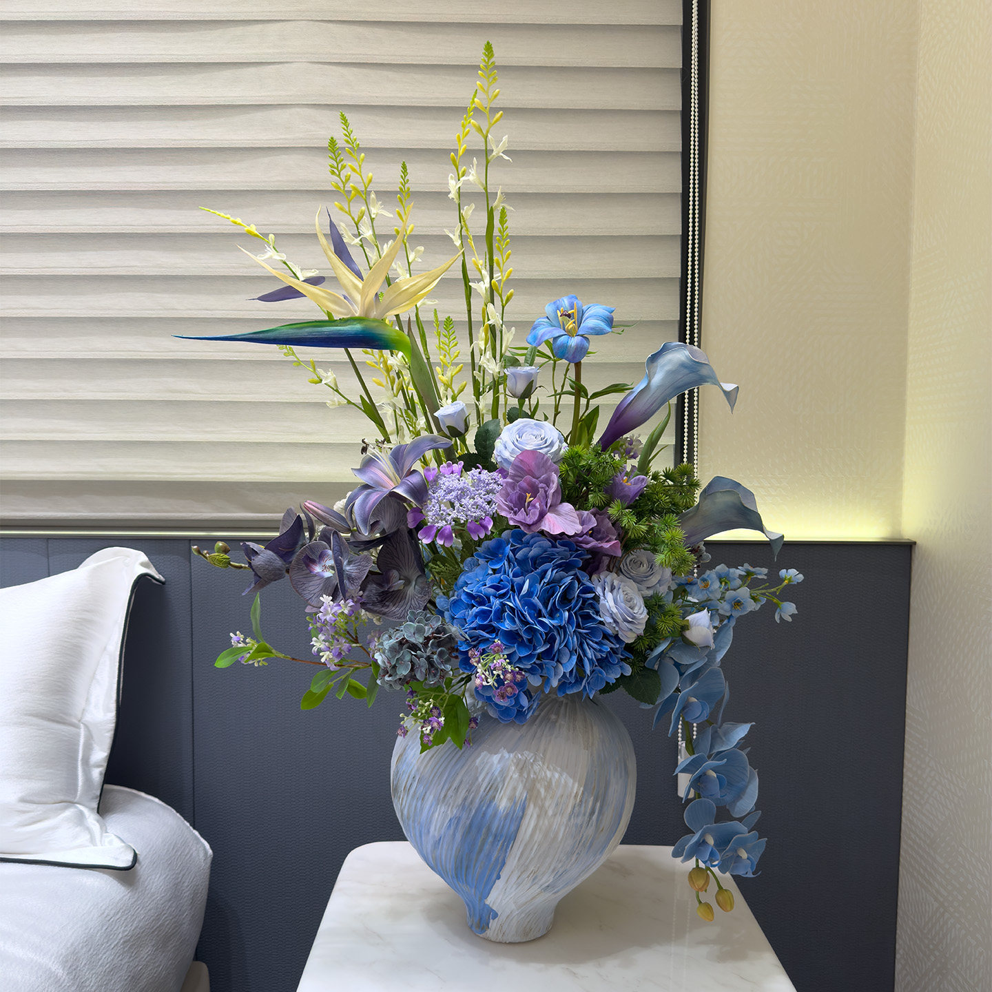 高档仿真桌面花艺陶瓷花盆桌面花