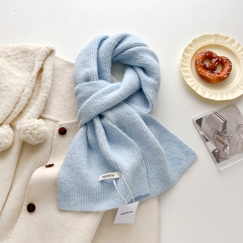 针织毛线加厚围巾女生冬季浅蓝色软糯护颈小围脖送女朋友生日礼物,服饰配件/皮带/帽子/围巾,围巾/丝巾/披肩,淘宝优惠券,粉丝福利购,淘宝优惠卷