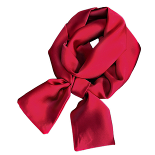 丝巾女纯中国红酒红色小长条方巾纱巾春秋冬季薄围巾飘带丝带领带