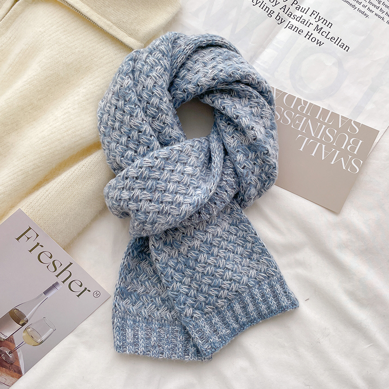 针织厚围巾韩版女冬季