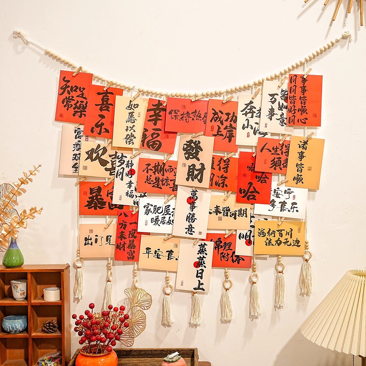 创意麻绳夹子照片墙挂饰客厅相片展示墙挂件卡片diy墙面装饰壁挂