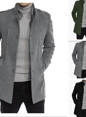 韩版Plus黑色直筒型亚马逊妮子秋冬季中长款拉链外套YF91羊毛Long