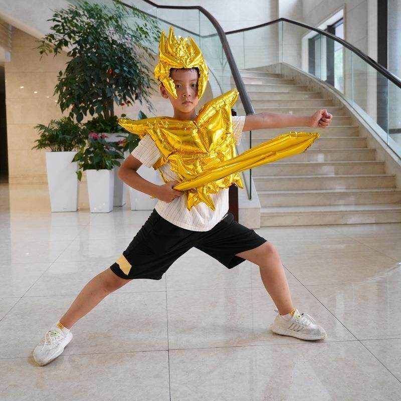 气球造型衣服儿童男孩生日玩具铠甲幼儿园装扮氛围勇士游戏道具