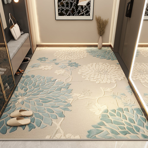 入户门地垫轻奢高级地毯北欧覆古门垫进门家用玄关客厅脚垫可裁剪