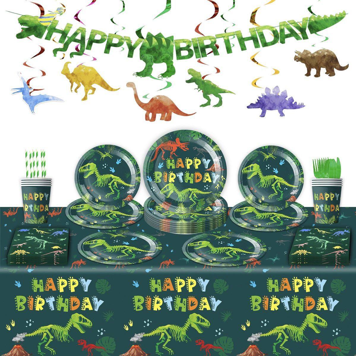 亚马逊新款恐龙主题派对用品生日装饰一次性餐具横幅拉旗纸盘纸巾,节庆用品/礼品,气球,淘宝优惠券,粉丝福利购,淘宝优惠卷