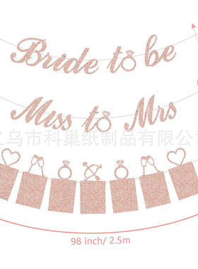 2026新款BRIDE TO MRS相框派对装饰拉旗Miss to Mrs横幅拉花