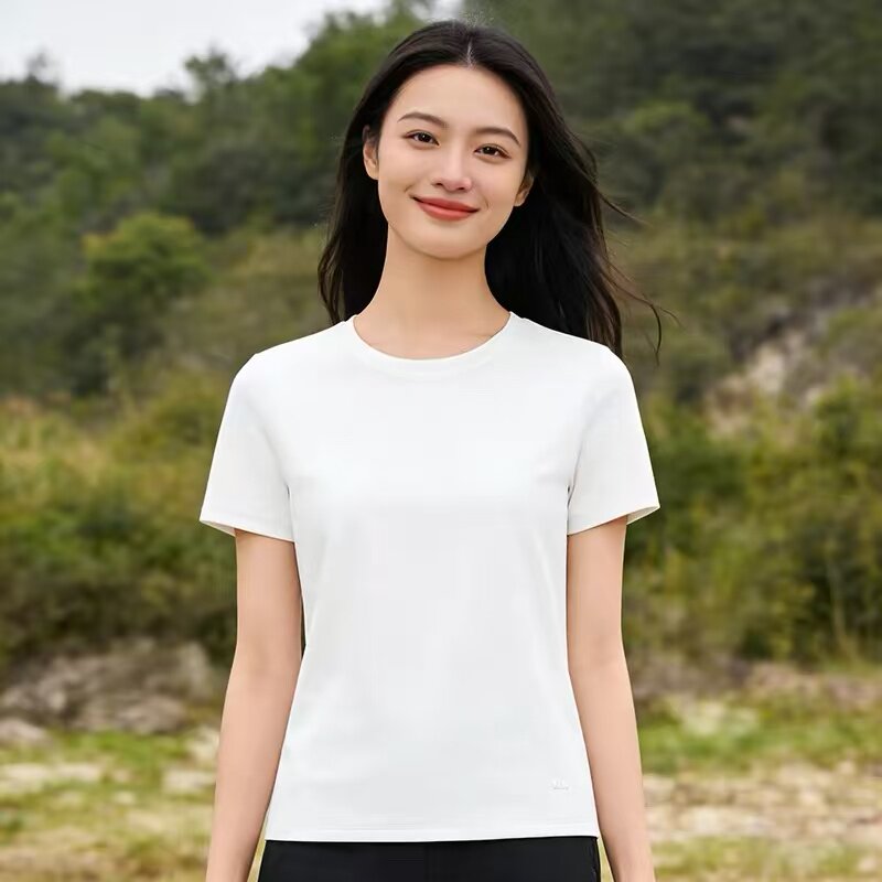 蕉下CT005户外透气T恤女棉短袖上衣春夏通勤修身透气户外打底衫