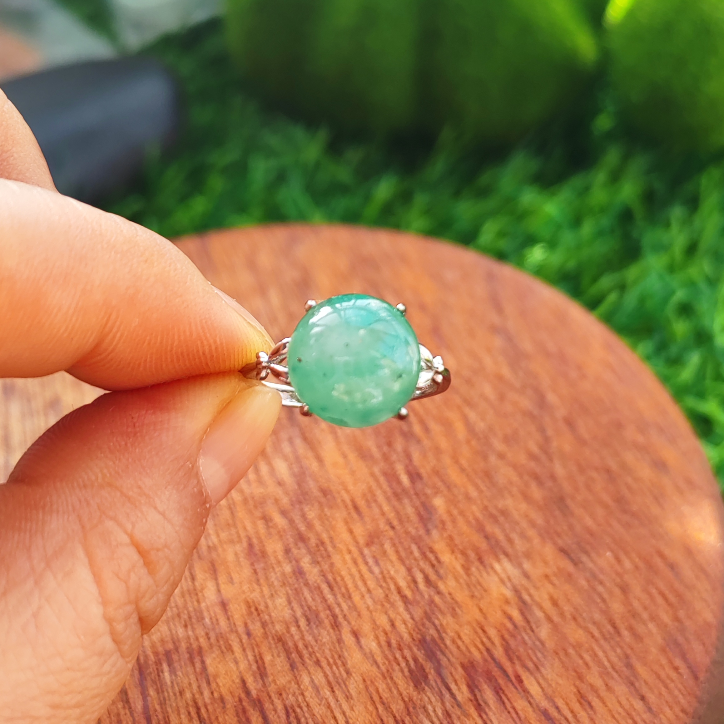 宠粉放漏无文裂纯天然玉石戒指活口可调节大小正品非洲翠戒指