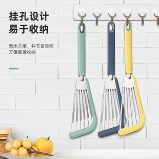 不锈钢煎鱼铲子翻鱼铲披萨煎饼厨房炒菜铲蝴蝶硅胶锅铲不粘锅
