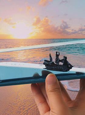 沉没翻船黑珍珠号游轮流体漂流瓶摆件海盗船桌面生日礼物男生