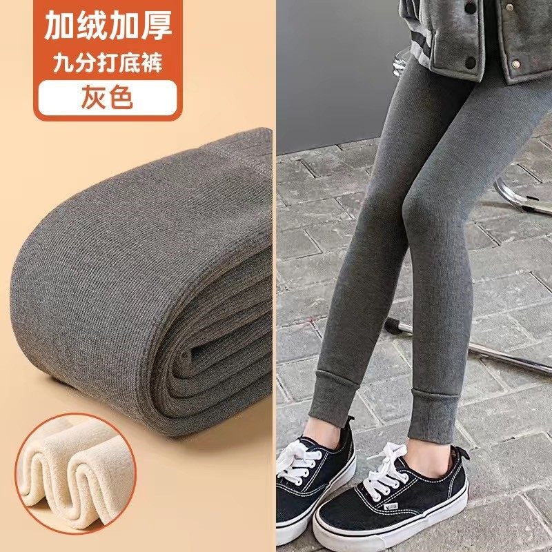 女童打底裤冬季加绒加厚儿童裤袜不连脚冬天外穿保暖女宝宝打底袜
