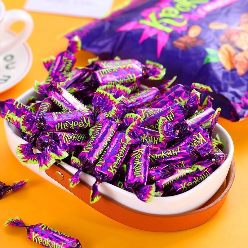 俄罗斯风味紫皮糖国产巧克力新年货糖果结婚喜糖散装零食