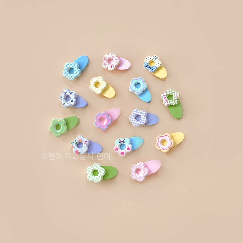 儿童甜美花朵发夹韩系糖果色小号刘海夹发卡女孩边夹不伤发鸭嘴夹