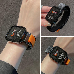 适用红米watch5表带野径尼龙回环编织表带小米redmi4/3/2/1表带红米3青春版野径魔术贴腕带ins风男女透明壳