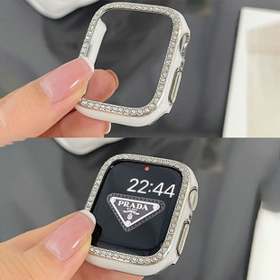 适用AppleWatchS10保护壳拼色闪钻壳苹果手表iwatch8保护壳苹果iwatch7/6/5/4/3/2/1代苹果手表SE电镀壳45mm
