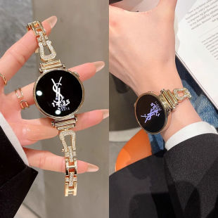 gt3金属链22mm荣耀magic2 3pro表链高级女华为gt4 42mm腕带18mm 小香风闪钻马蹄链watch4 适用华为gt5表带新款